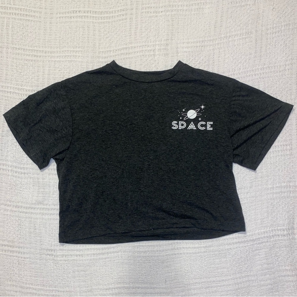 Riot Queen Gray Space Cropped T-Shirt